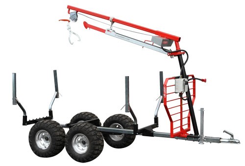 Tukkikärry + vaijerinostin + sähkövinssi - Mönkijän tukkikärryt - 61340 - 2