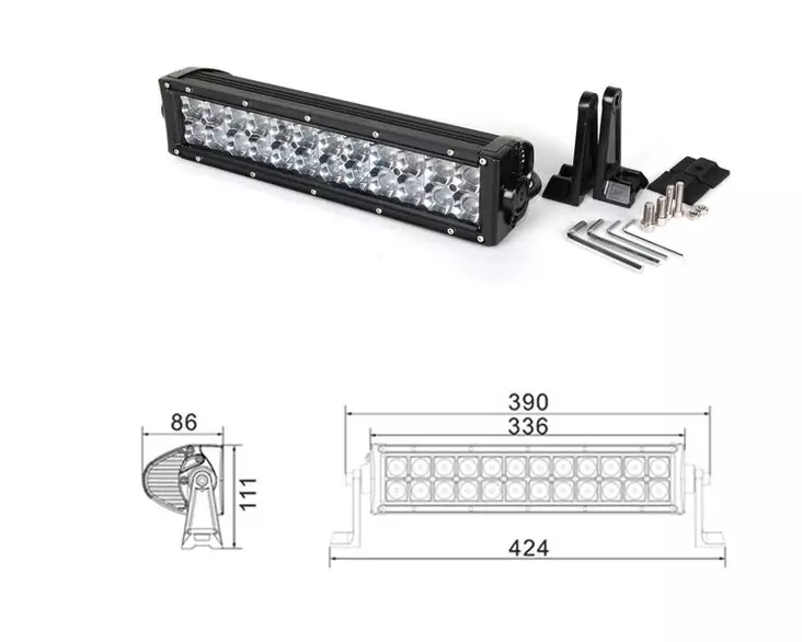 Led-Bar kaukovalopaneeli 72W 2-Rivinen 13,5” - LED Lisävalot - 1000013691 - 1