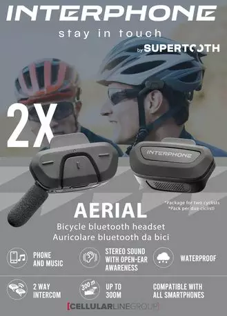 Interphone Aerial bicycle BT headset - Kypäräpuhelimet - 2223382 - 1
