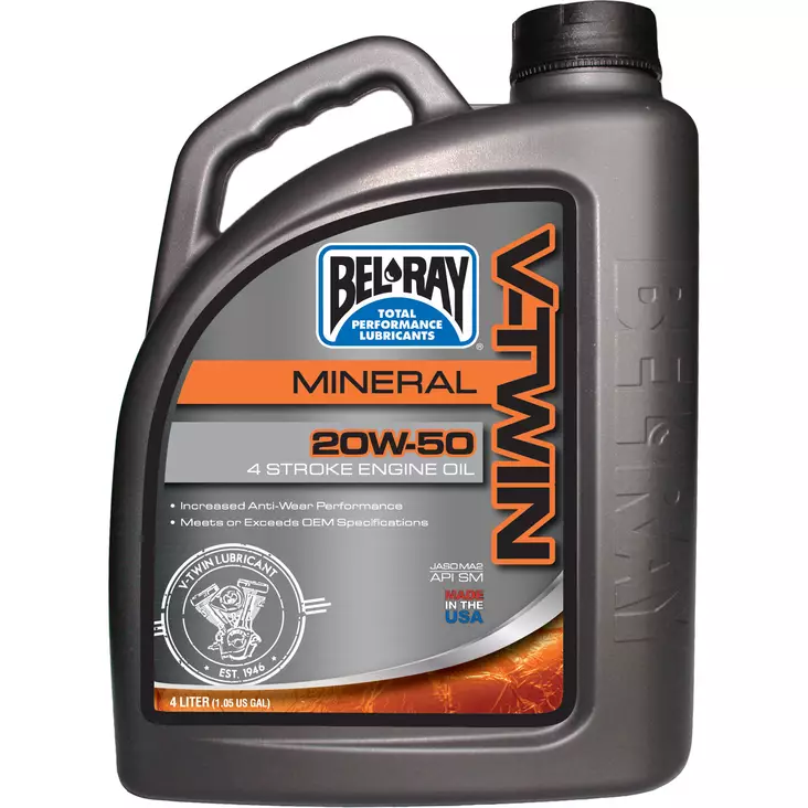 Bel-Ray V-TWIN MOTOR OIL 20W-50 4 L - Moottoriöljyt - 907123 - 1