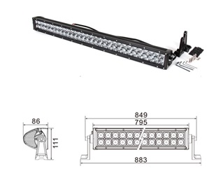Led-Bar kaukovalopaneeli 180W 2-Rivinen 31,5” - LED Lisävalot - 1000013693 - 1