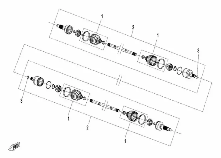Etuvetoakseli CFMOTO CFORCE ABS G3 - CFMoto OEM alkuperäisvaraosat - 187744 - 1