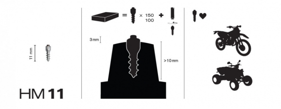 Ruuvattavanasta 11mm 24pakk. - Mönkijän lumiketjut ja nastat - 905466 - 1