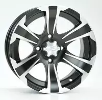 Alumiinivanne SS312 Matta Musta Koneistettu Viimeistely 14x8 Pulttijako 4x110 ET 5+3 - Mönkijän vanteet 14" - 890168 - 1