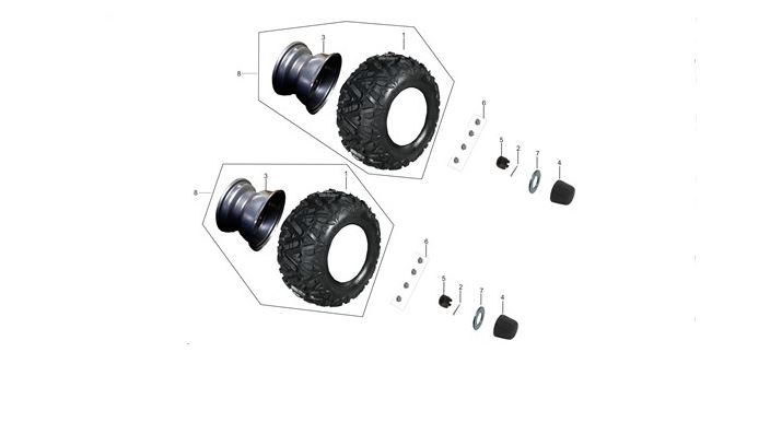 REAR RIM 8*7.0AT-4/110 90 SETOVER+20 - Mönkijän vanteet 8" ja pienemmät - 168329 - 1