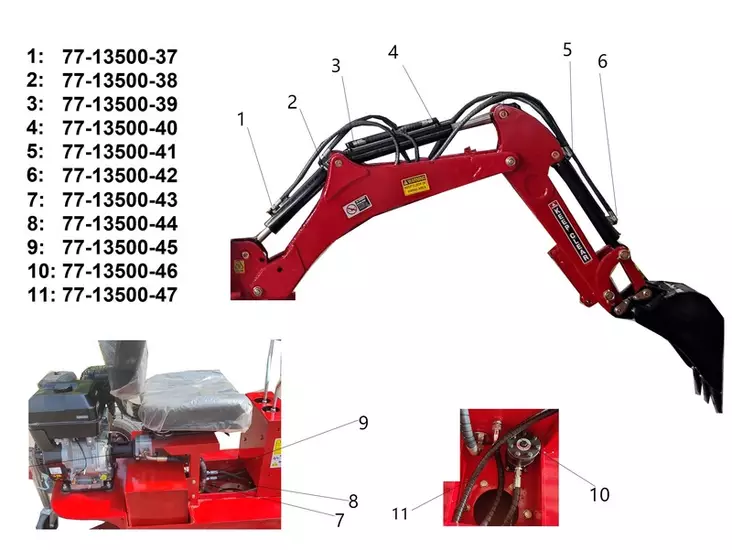 Bronco Hydrauliletku Siirtopuomi etummainen 77-13500 - Kaivinkoneen 360 77-13500 varaosat - D356212B431CAF8E8F - 1